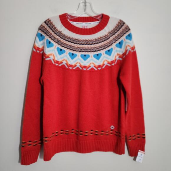 Kari Traa Sweaters - Kari Traa NWT redish orange wool blend fair isle crewneck sweater womans size S